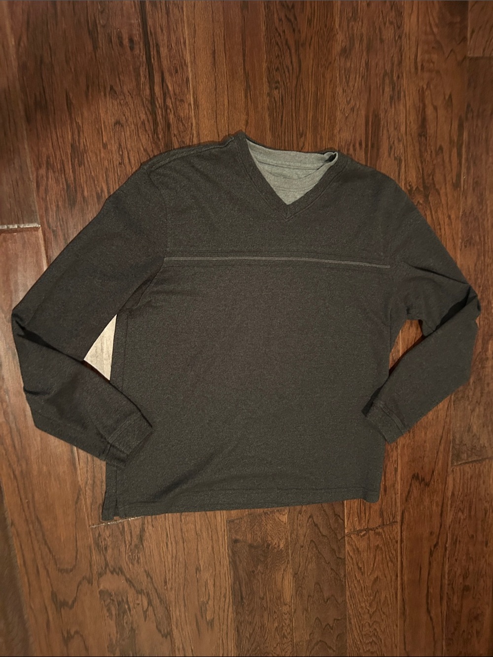 Van Heusen V-Neck Long Sleeve Sweater with mock light grey crew neck